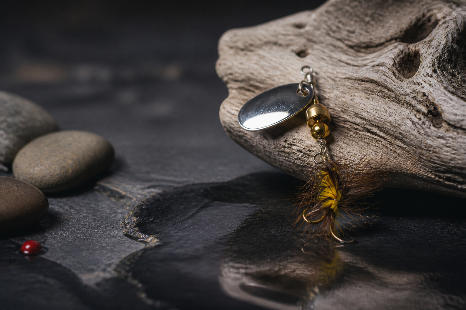 Fly Tail Spinner photographed as an Everest Lure field study
