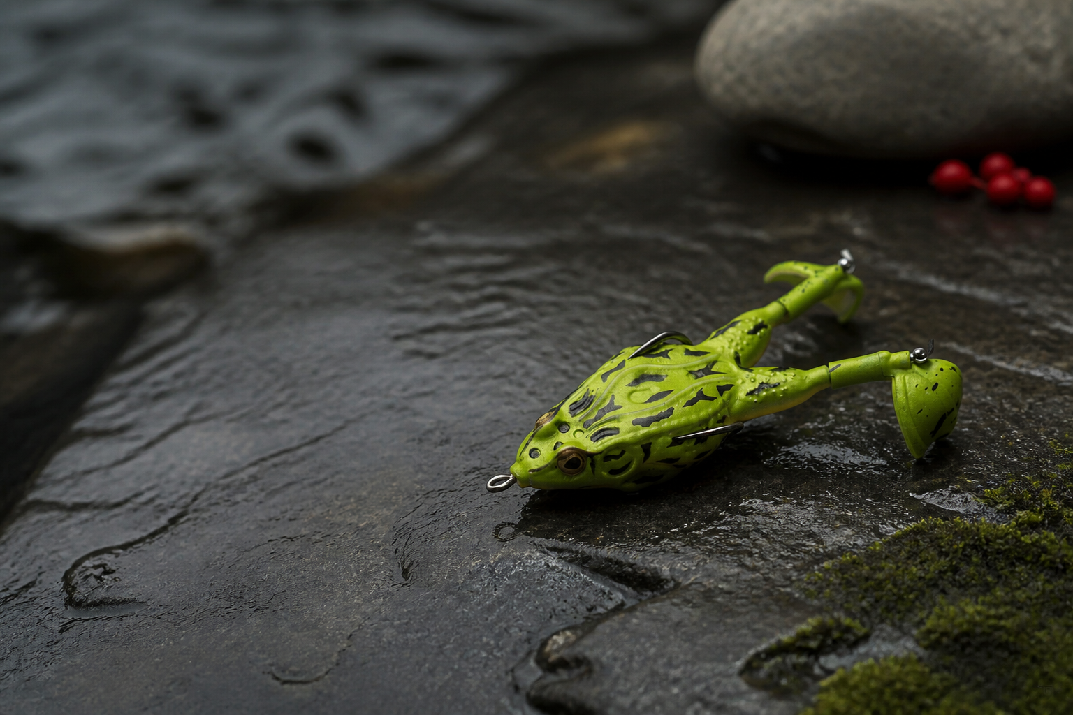 Prop Frog photographed as an Everest Lure field study