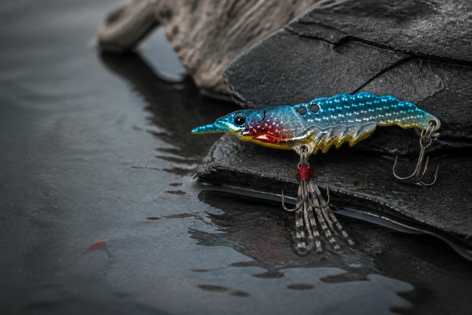 Lurefans Shrimp VIB photographed as an Everest Lure field study