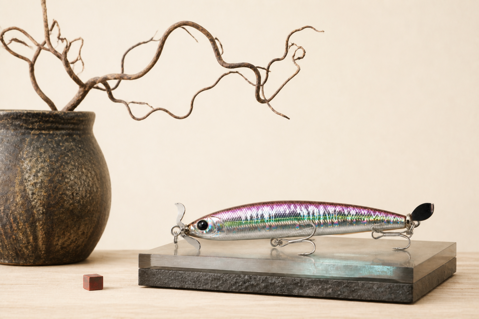 Topwater Twin-Propeller Stickbait photographed as an Everest Lure field study