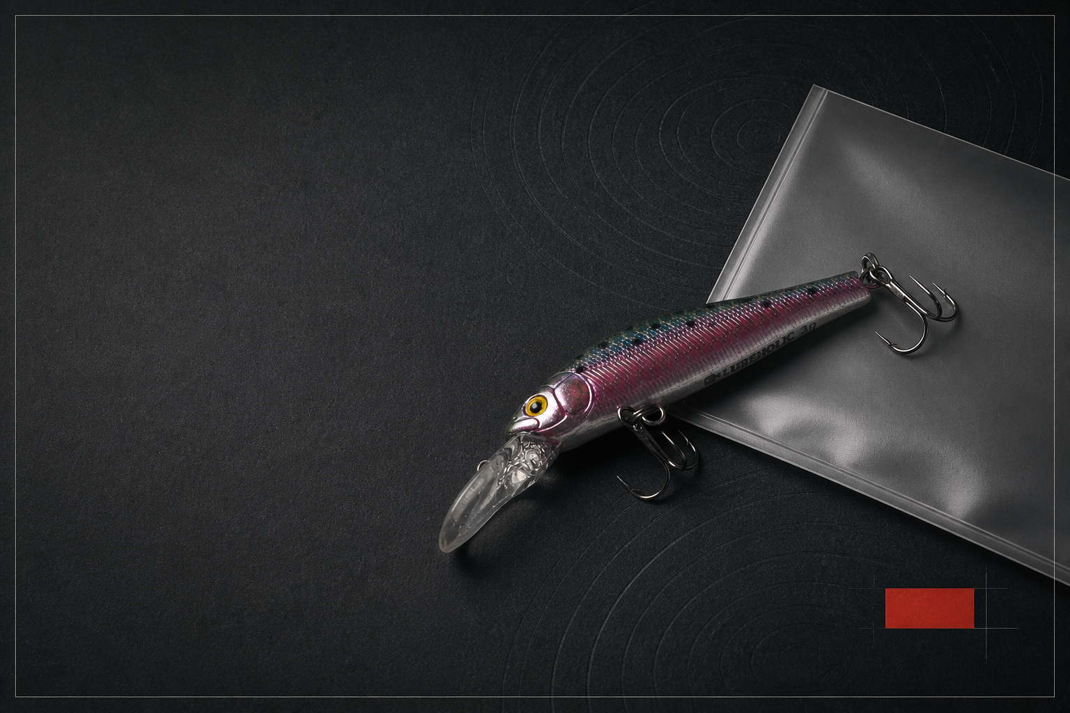 Purple-silver suspending minnow arranged as an archival field specimen
